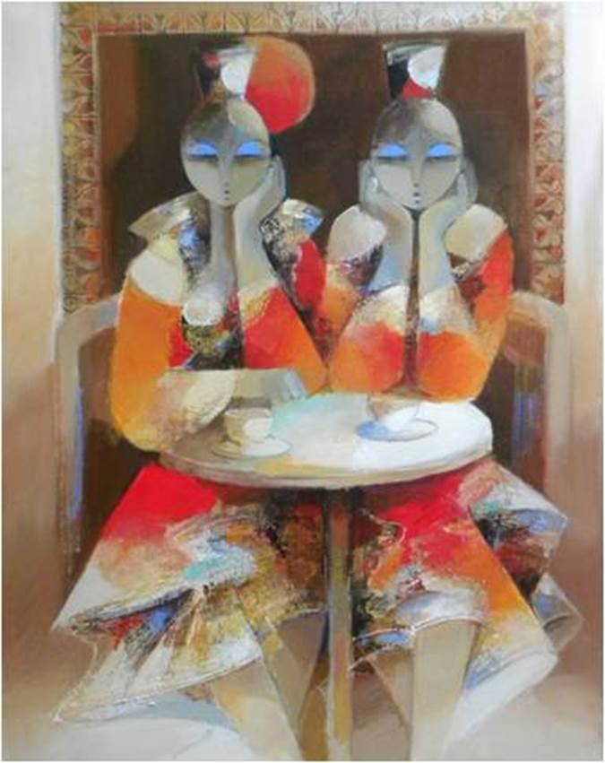 Au Café, œuvre de François Benett