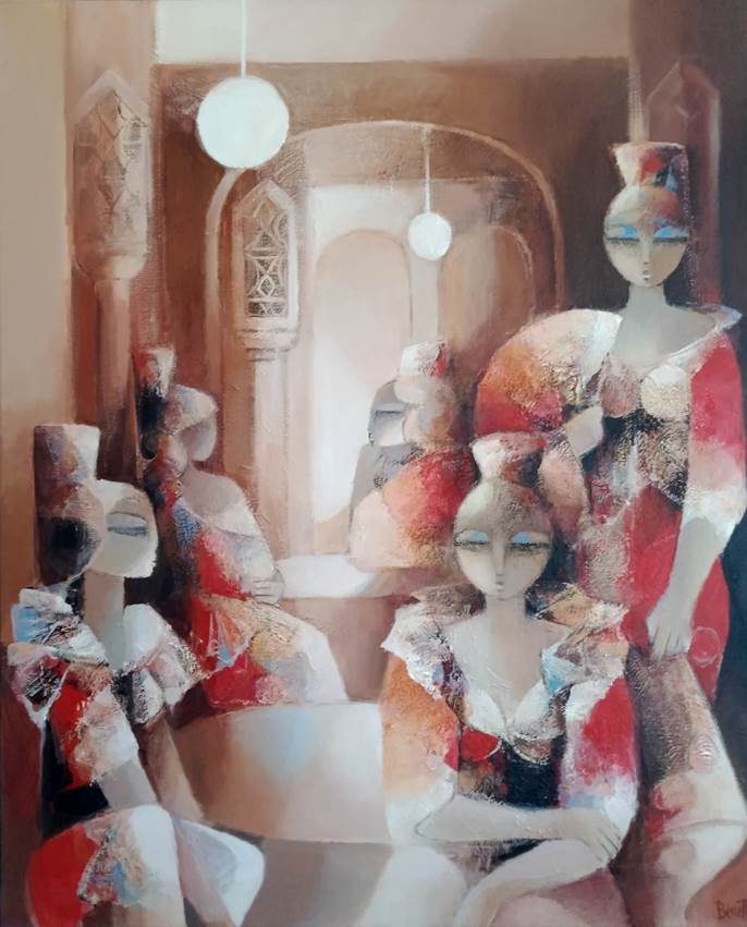 Les andalouses dans l’alcôve, œuvre de François Benett
