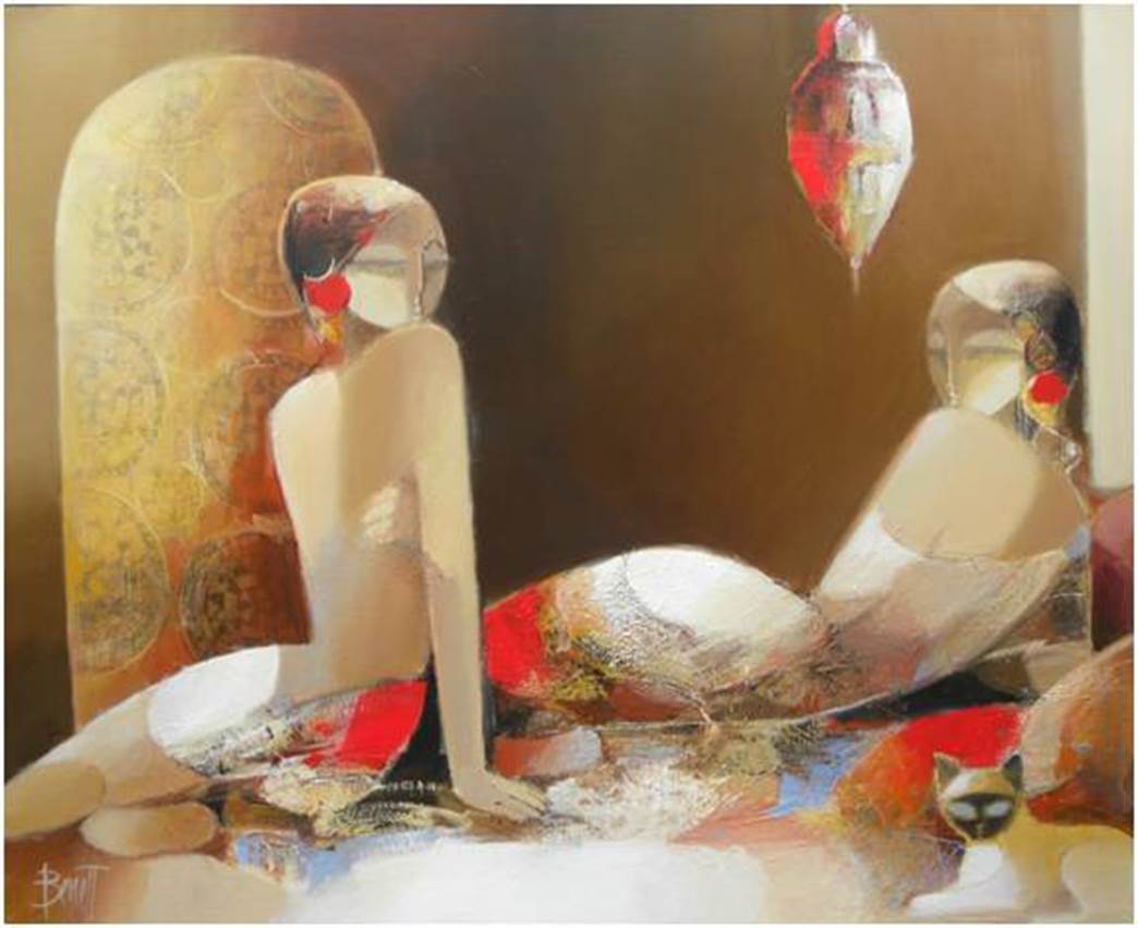 Les deux odalisques au siamois, artwork by François Benett