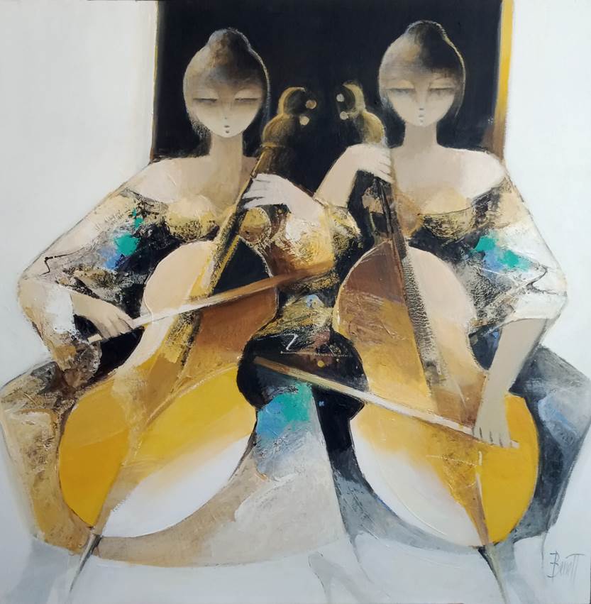 Les violoncellistes, œuvre de François Benett