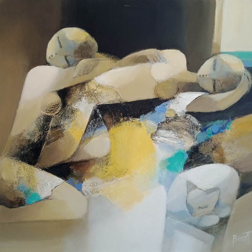 Modèles au chat, œuvre de François Benett